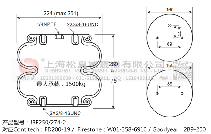 JBF250/274-2橡膠<a href='http://m.chengxiansheng.cn/' target='_blank'><u>空氣彈簧</u></a>